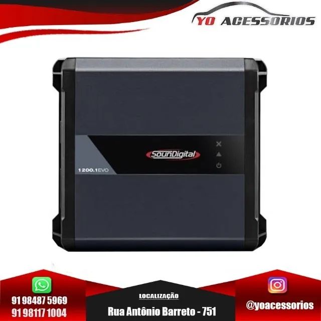 Modulo Amplificador 1 Canal 1200 Evo 4.0 Rms 2 Ohm Soundigital