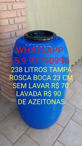 200 Litros Boca Grande Tambor Plastico Bombona Container IBC Agua Barrica Ração Óleo - Foto 5