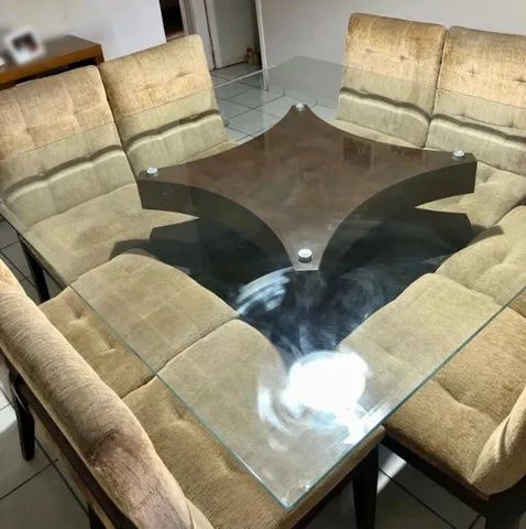 Mesa de Jantar 8 lugares de vidro e MDF em Vitória de Santo Antão, Pernambuco - Foto 4