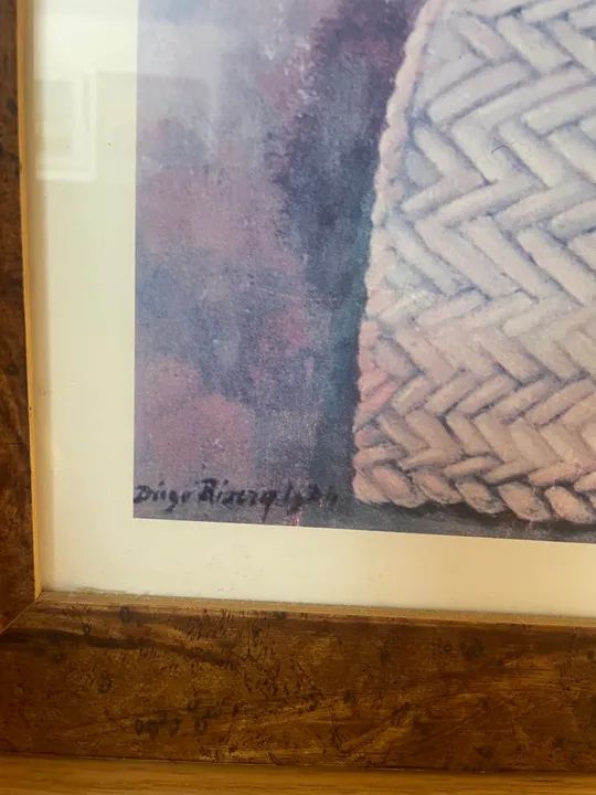 Quadro pintura com Mulher e Flores