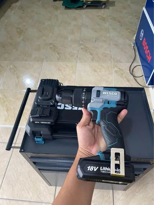 Parafusadeira de impacto com 2 baterias de 18v motor Brushless - Wesco(Lja/Nova) - Foto 3