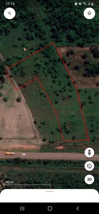 Lote na beira do asfalto em Luzimangues de 13.000m²