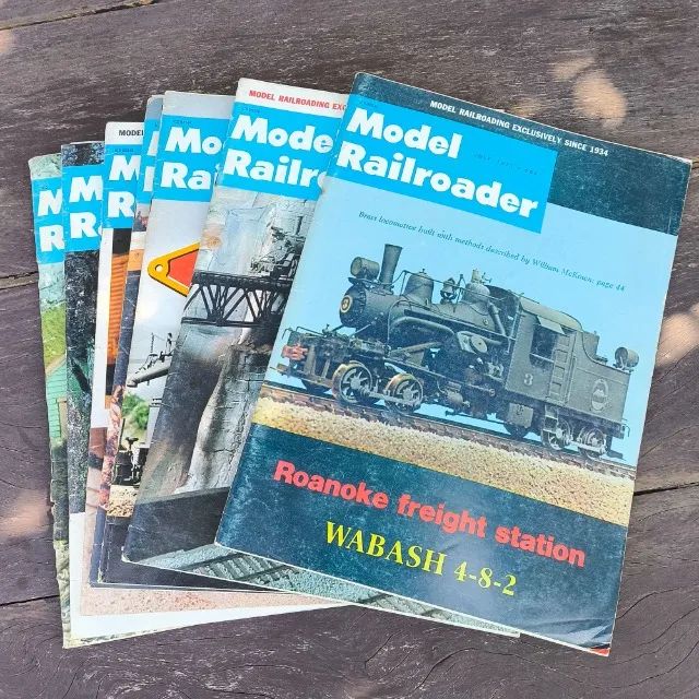 6 revistas sobre ferromodelismo Model Railroader - 1971