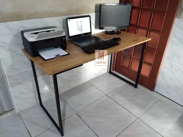 Mesa Escrivaninha grande em aço Amadeirado - Foto 2