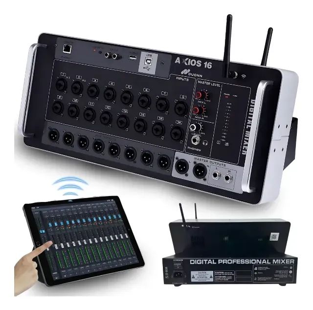 Duonn Axios 16 Channel Digital Mixing Console with Professional Effects Rack64297330530818120