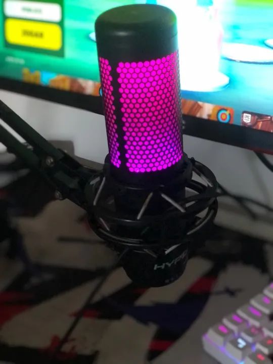 Microfone Gamer HyperX com Iluminação RGB