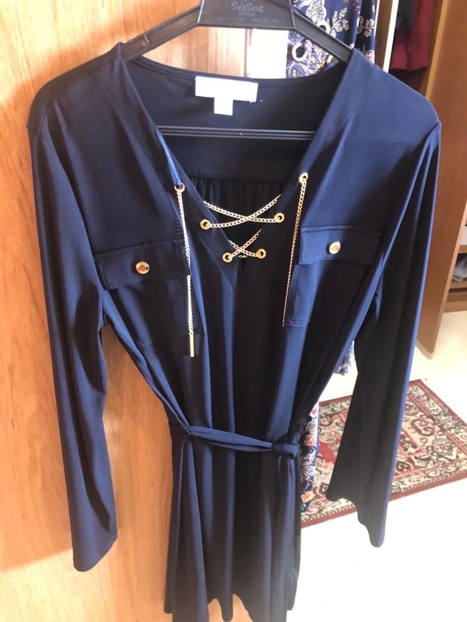 Vestido Michael Kors azul marinho XL 