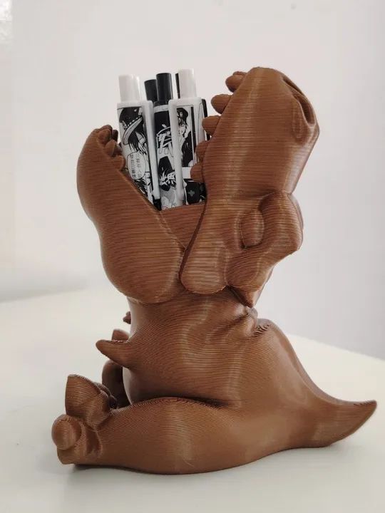 Porta Canetas ou Objetos Dinossauro 15CM Impressão 3D