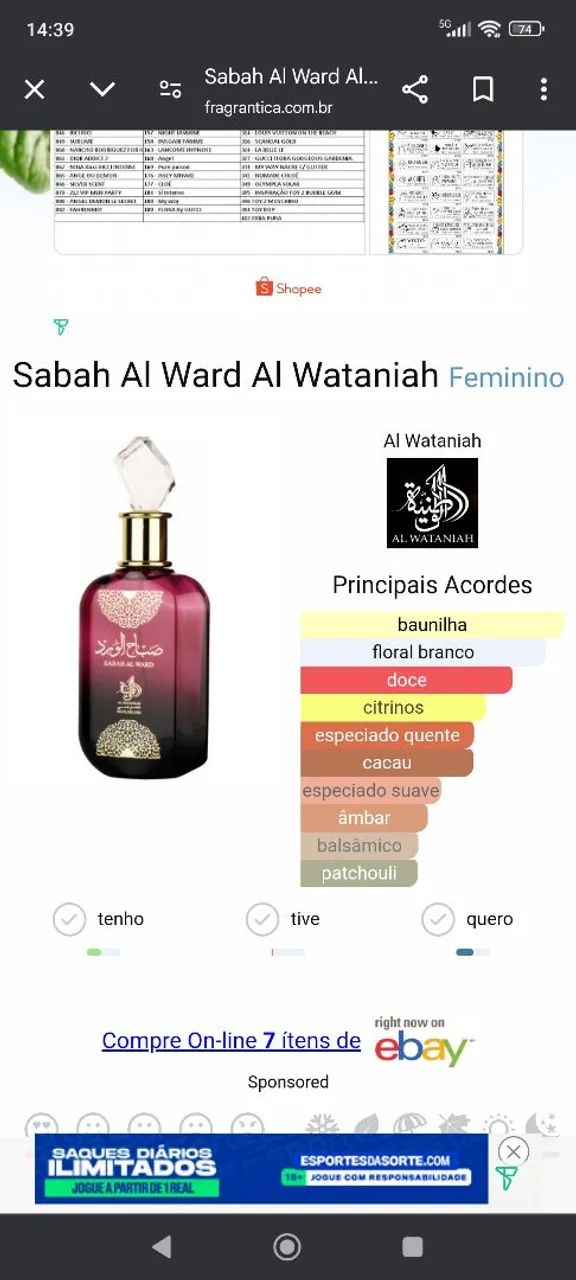 Perfume Sabah Al Ward - Original e Lacrado  - Foto 3