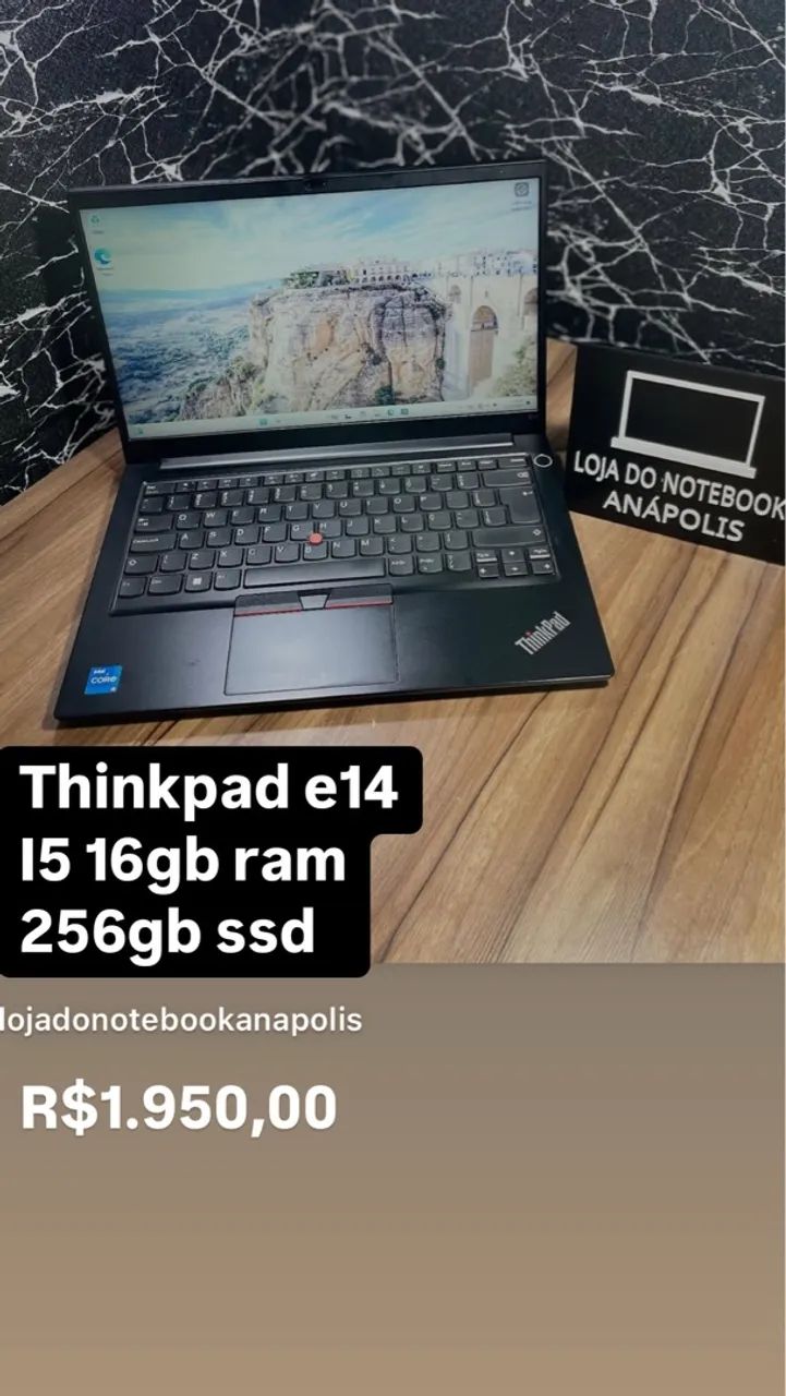 Thinkpad e14 i5 11º 16gb ram 256gb ssd seminovo 