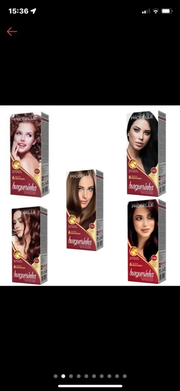 Kit c/ 6 Tintura para cabelo Probelle Burguesinha - 6 tons - Foto 2