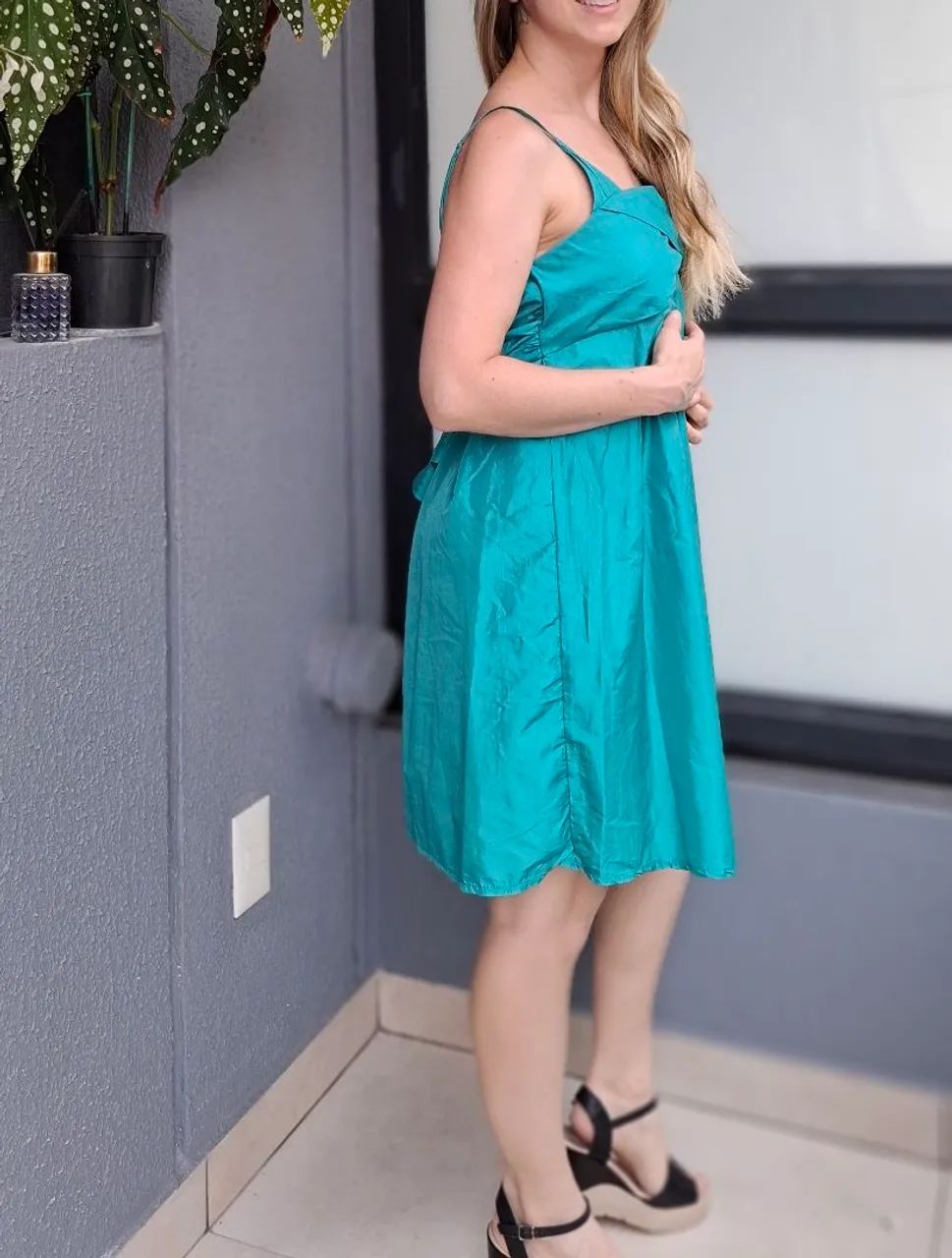 Vestido festa azul turquesa - tamanho G