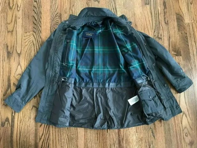 Jaqueta parka impermeável Polo Ralph Lauren verde acinzentado - P - Foto 2