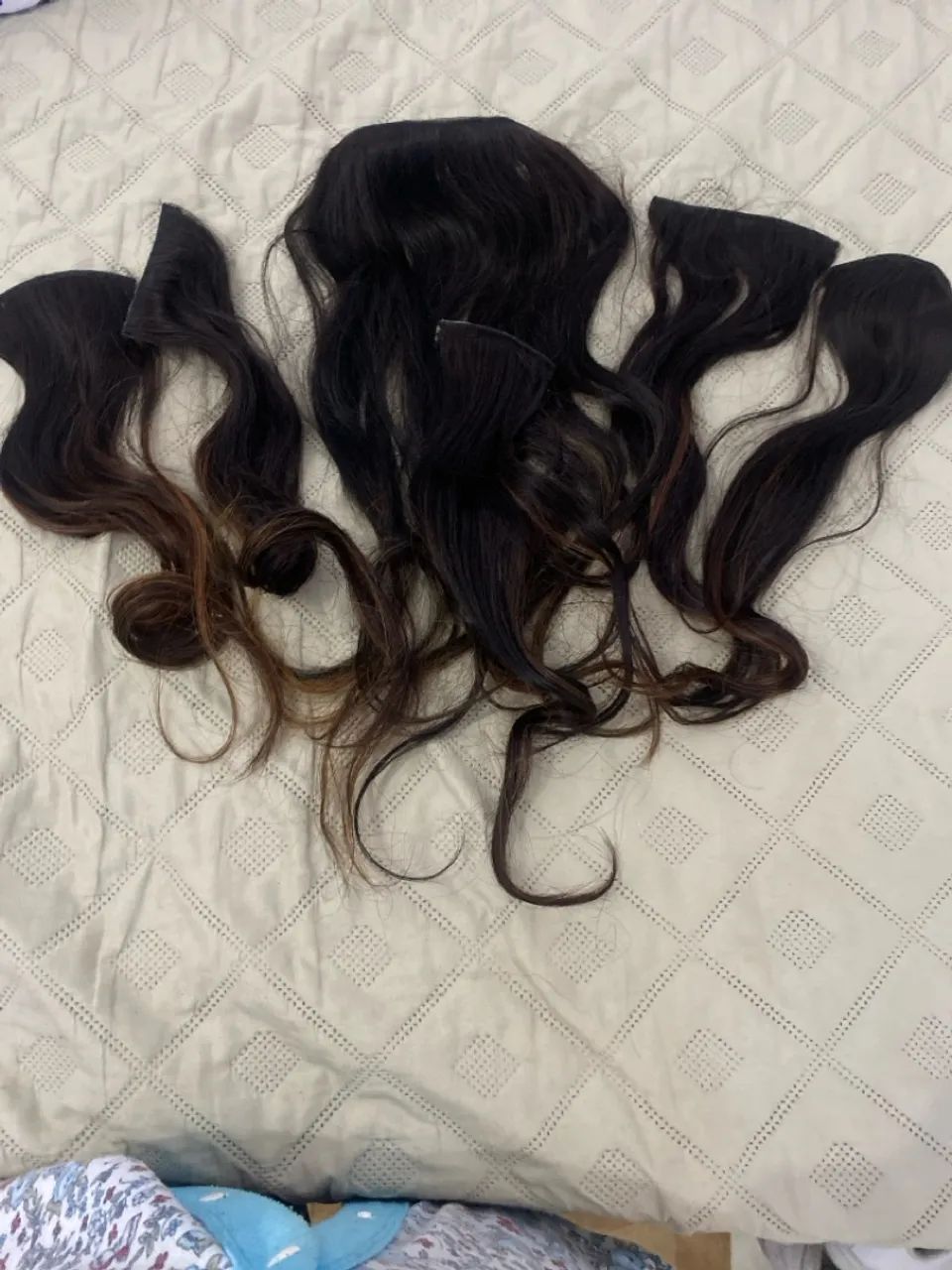 Cabelo castanho com mechas 45 cm 150 gramas  - Foto 2