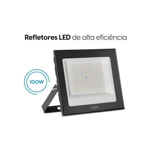 Refletor LED PRO 6500k Bivolt IP66 100w Elgin - Foto 3