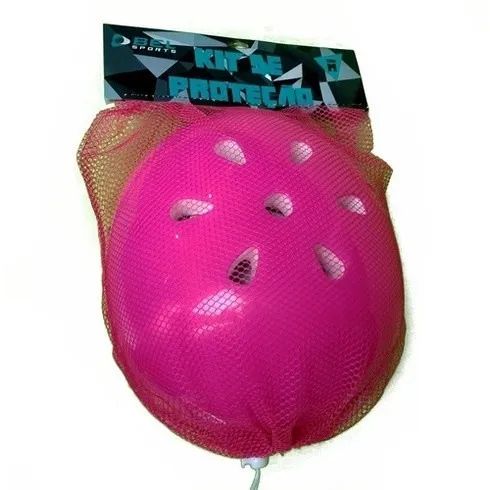 Kit de Proteção Com Capacete EPS Belfix - P/M/G - Preto, azul e rosa - Foto 2