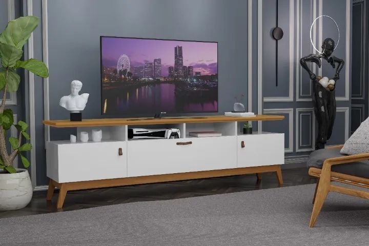 RACK PARA TV 1.80m RETRÔ 3 ABS 3 PORTAS VÁRIAS CORES = FRETE + MONTAGEM GRÁTIS!