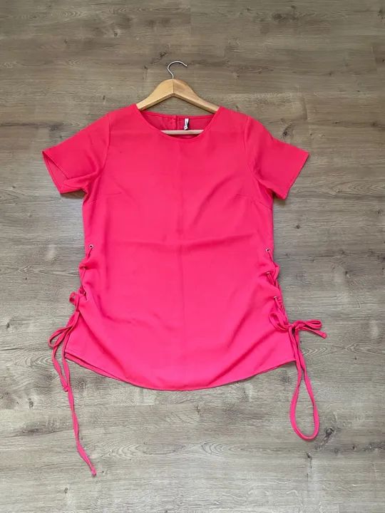 Blusa tam P feminina rosa com amarração Aisthy - Foto 3