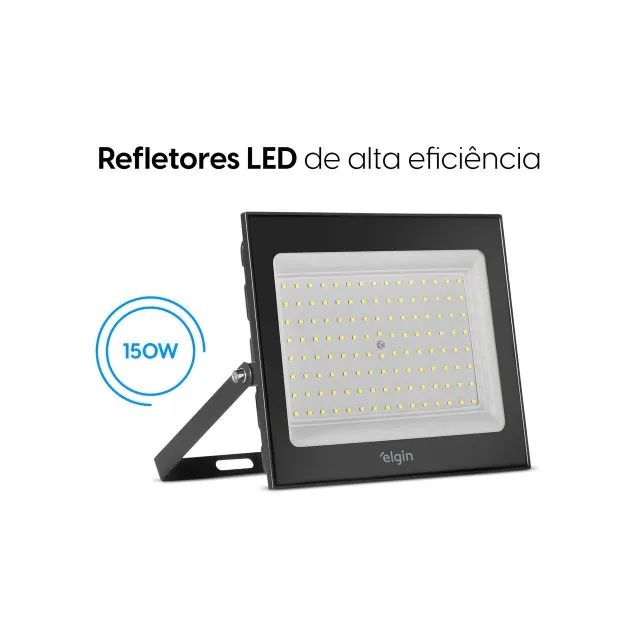 Refletor LED PRO 6500k Bivolt IP66 100w Elgin - Foto 4