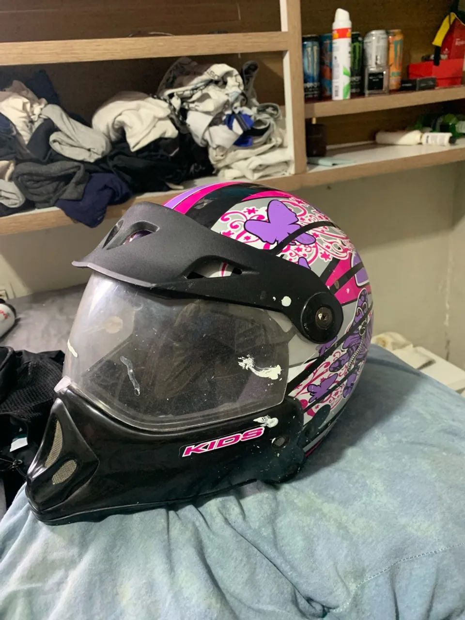 Capacete KDS Rosa com Detalhes