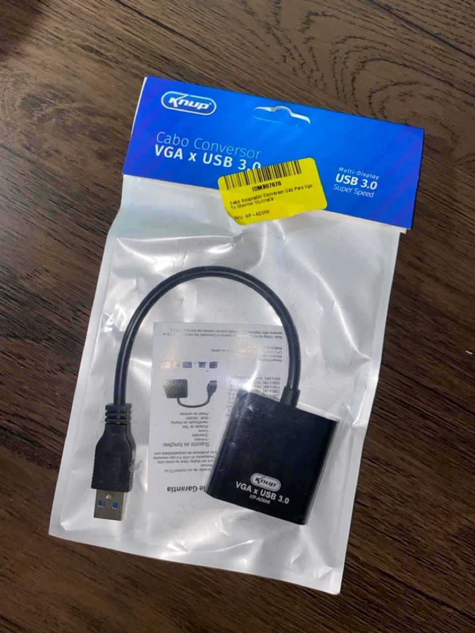 Cabo Adaptador Conversor USB para VGA, Compatível com TV, Monitor e Projetores - Multitela