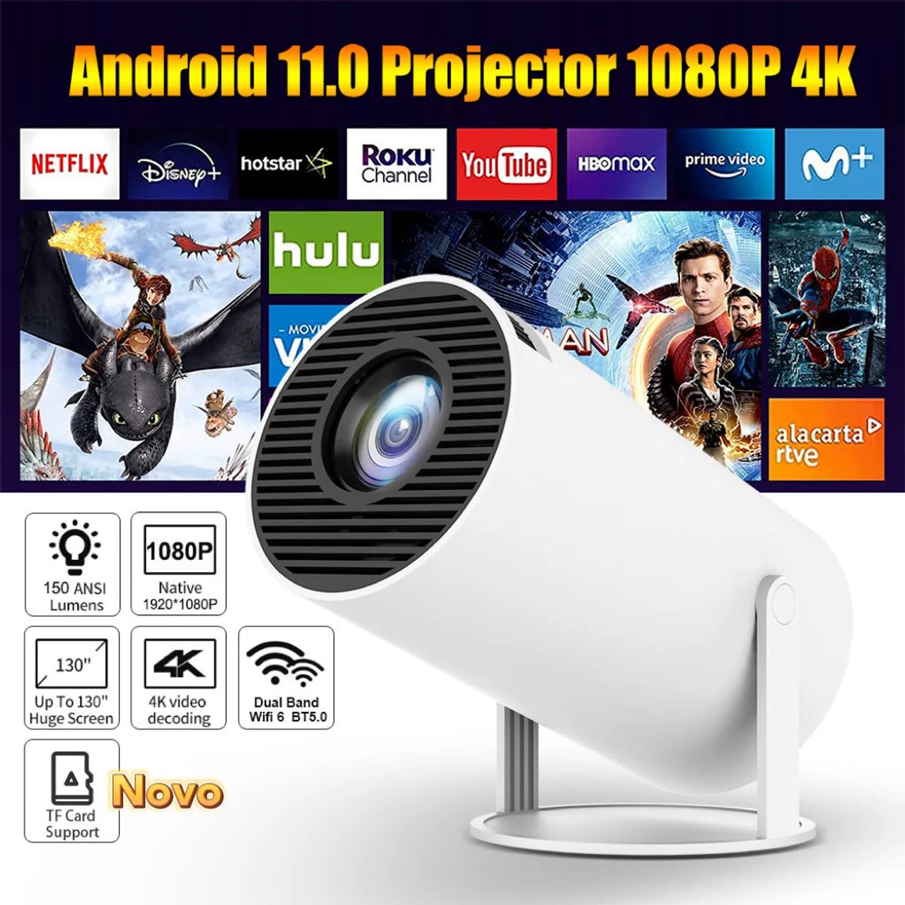 Data show projetor com imagem 4k
