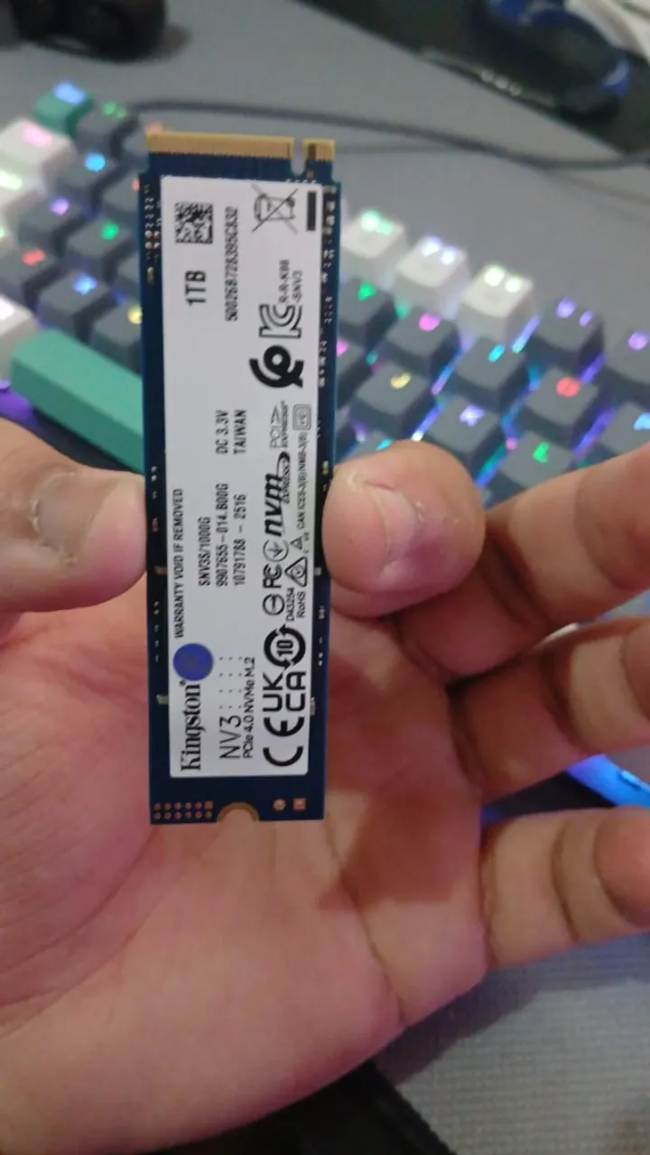 Ssd M.2 2280 Nvme Kingston 1tb Nv3 Snv3s/1000g Pci-e Gen 4.0 Formato M.2 2280 Velocidade D