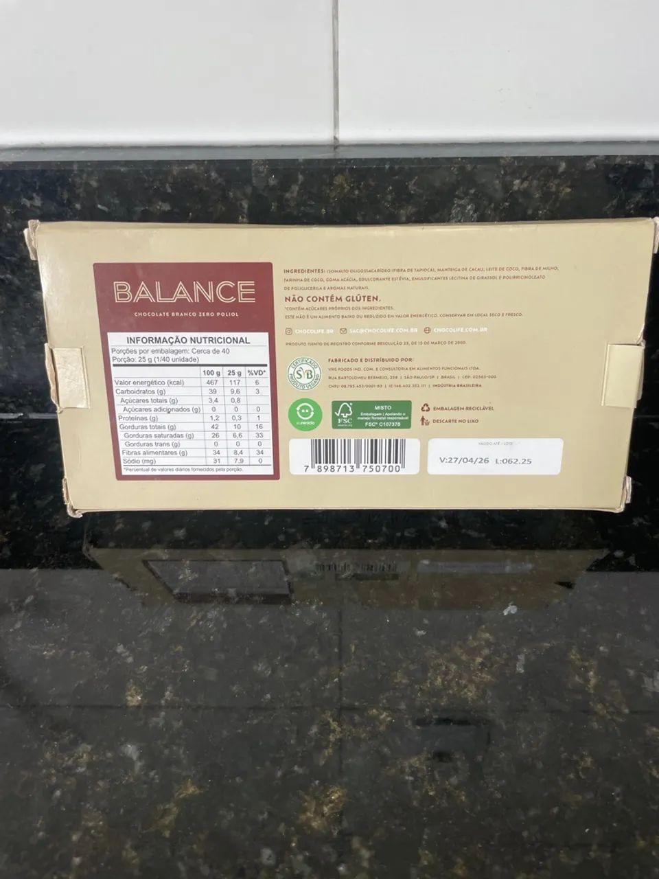 Chocolate Chocolife Branco Zero Açúcar 1,01kg - Foto 2