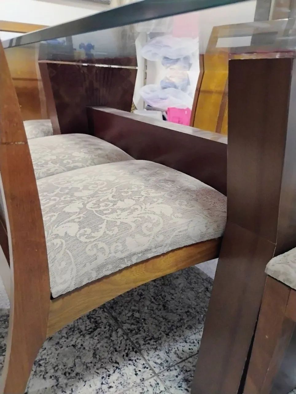 Mesa de vidro com cadeiras 64961605148163121