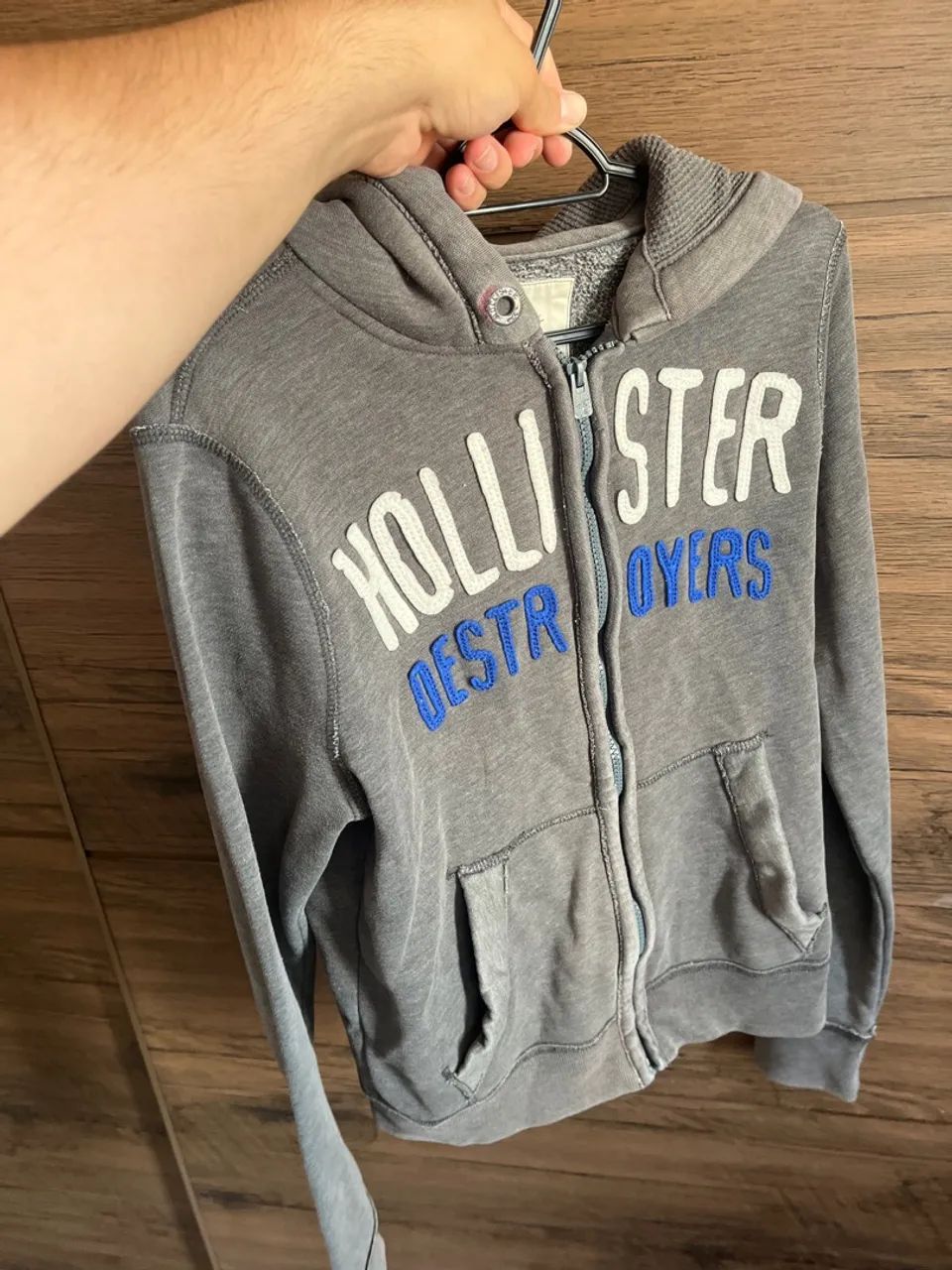 Casaco Moletom Masculino Moletom Hollister De Botao Off White