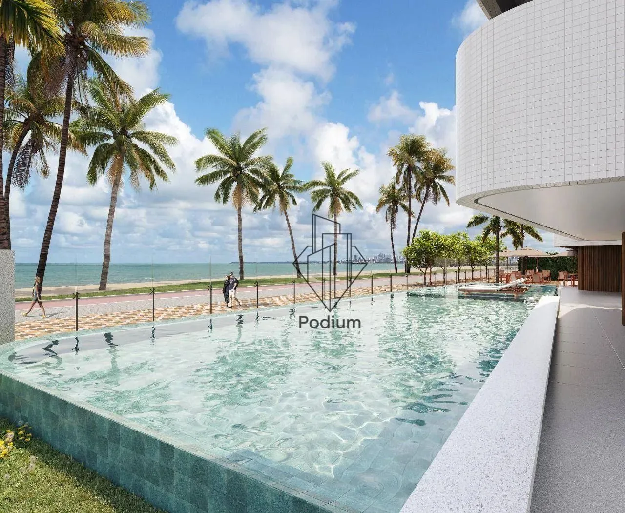 Flats beira mar com janelão de piso a teto na praia de Intermares-FL0745.