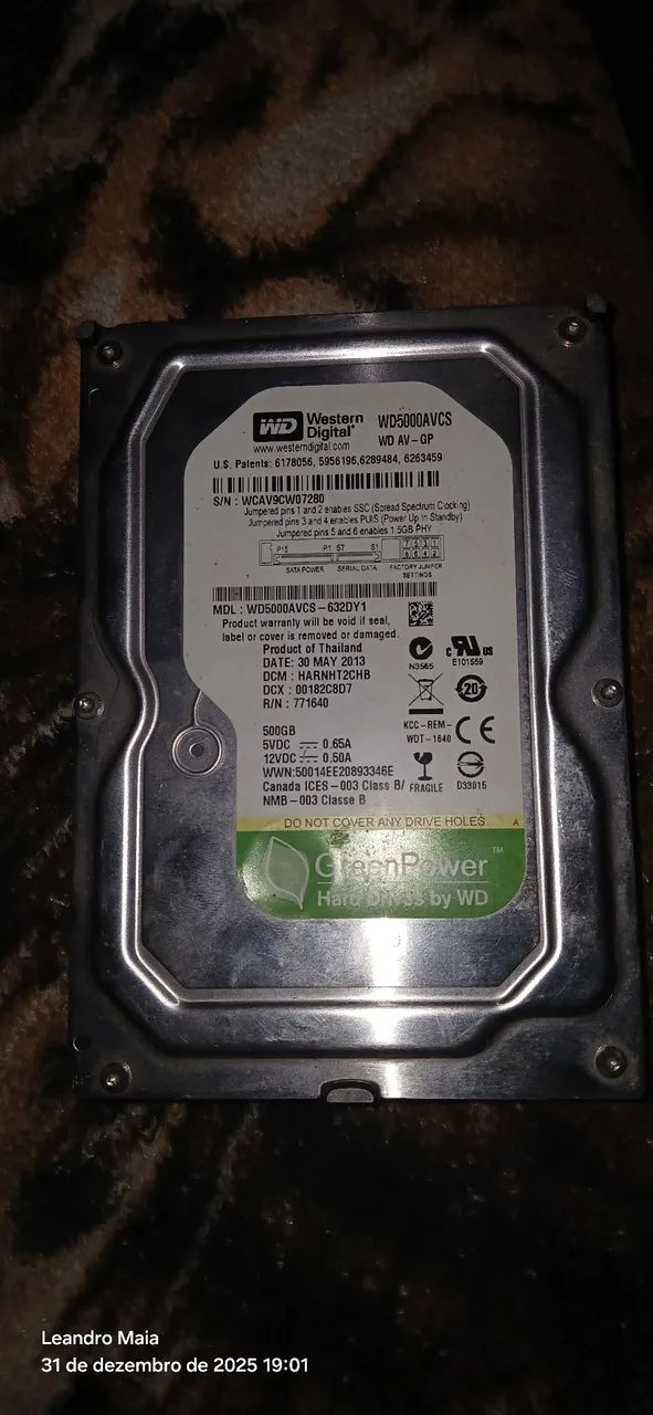 HD sata Western Digital 500 Gb Green Power