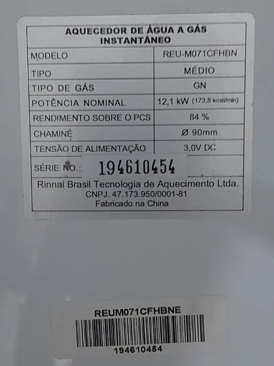 Aquecedor Rinnai 7,5 litros + chaminé - Foto 2