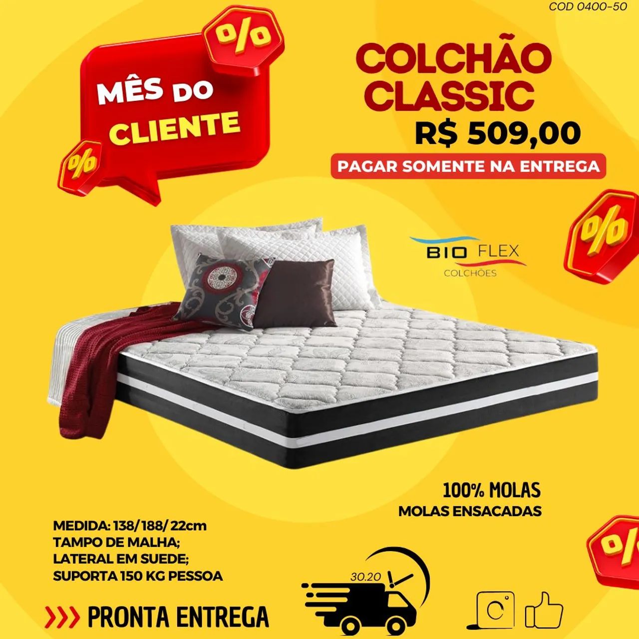 Colchão molas ensacadas casal