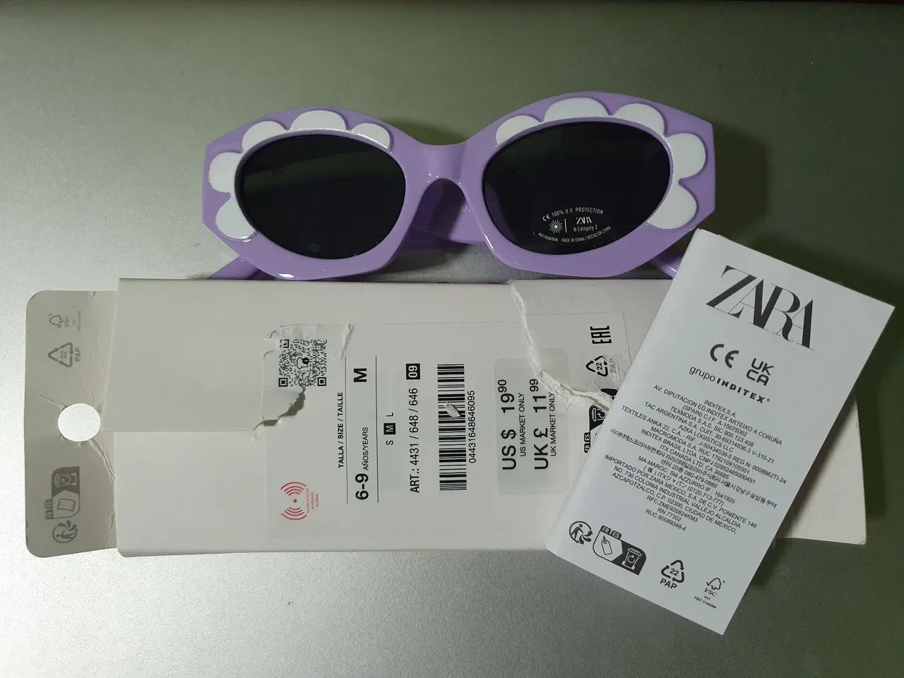 Óculos de Sol Infantil ZARA original