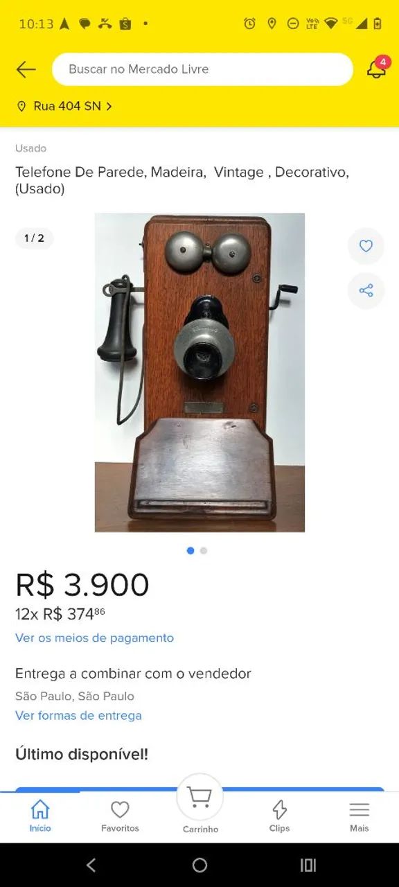Telefone Antigo de Parede - Peça de Colecionador - Foto 3