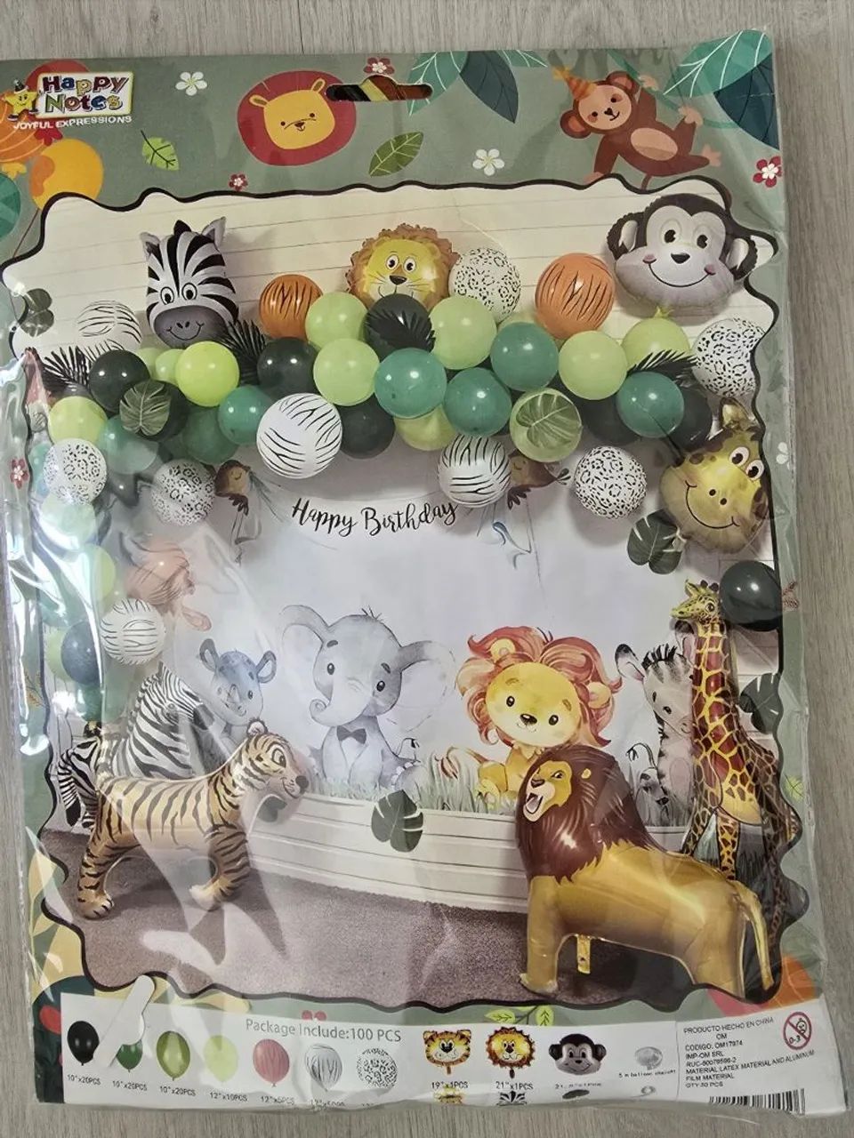 Itens de decoração Safari
