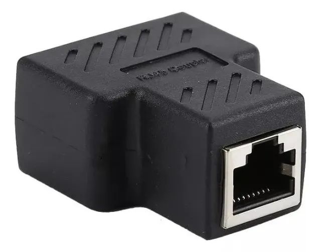 Duplicador Conector Extensor Rj45 Preto - Foto 3