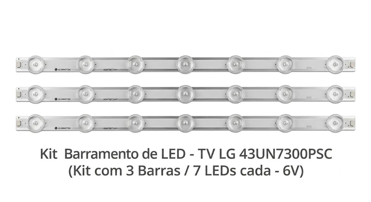 Kit Barramento Barra De Led TV LG 43UN7300PSC 43UN7300