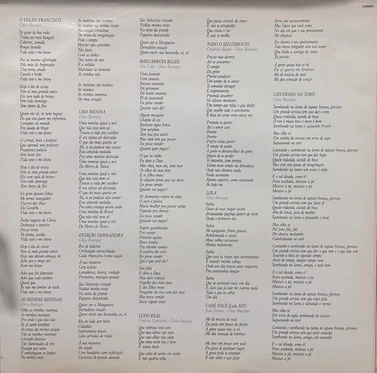 Chico Buarque Francisco 1987 Lp Vinil - Foto 3