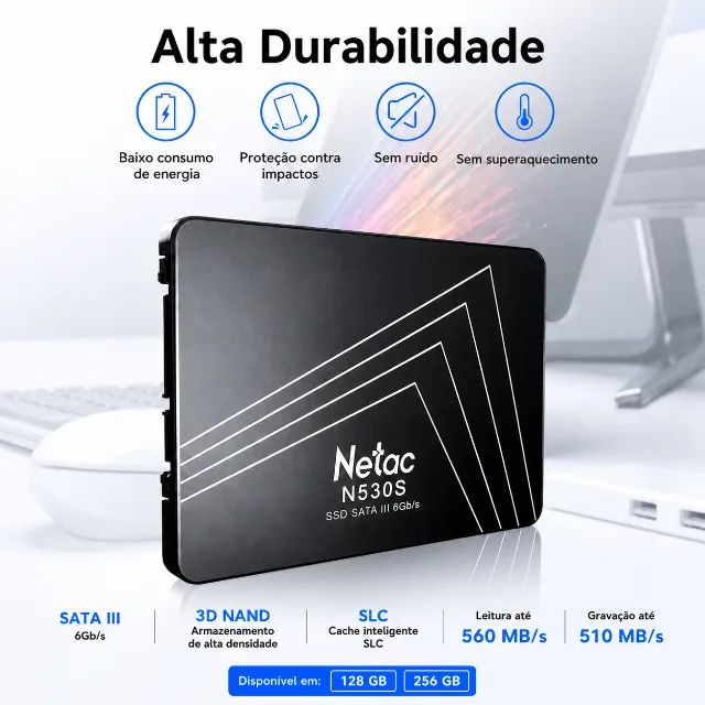 NOVO E LACRADO! SSD NETAC N530S 256GB SATA III 2,5