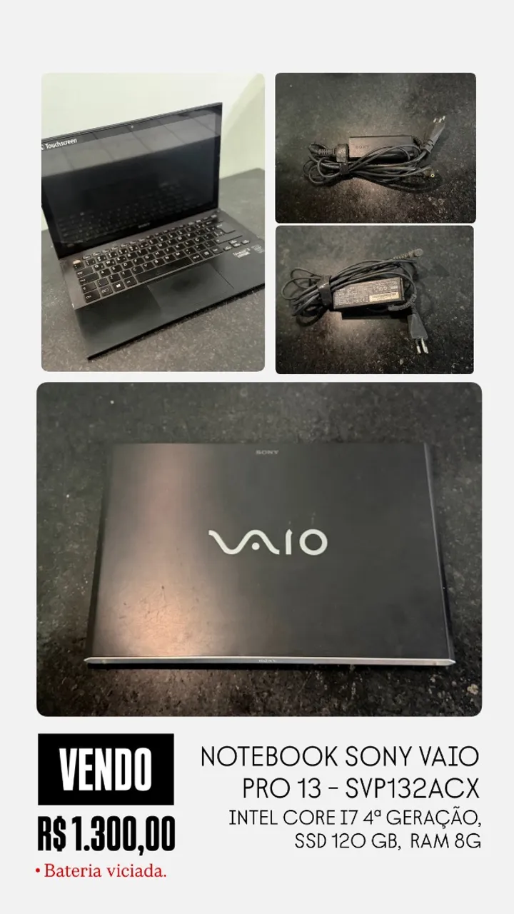 notebook sony vaio intel core i7