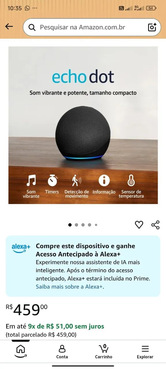 Echo dot Geração 5 Alexa