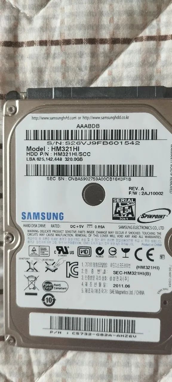 HD Samsung Sata notebook 320 GB  - Foto 3