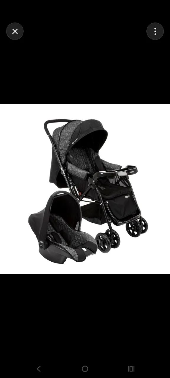 Carrinho de bebê e bebê conforto 