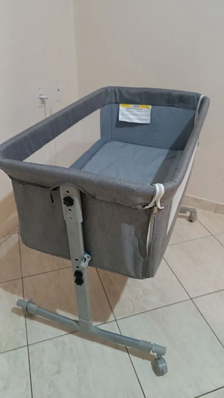 Berço Moisés Sleep 3 Em 1 Co-bed Com Cinta e Moquiteiro Cinza - KaBaby - Foto 2