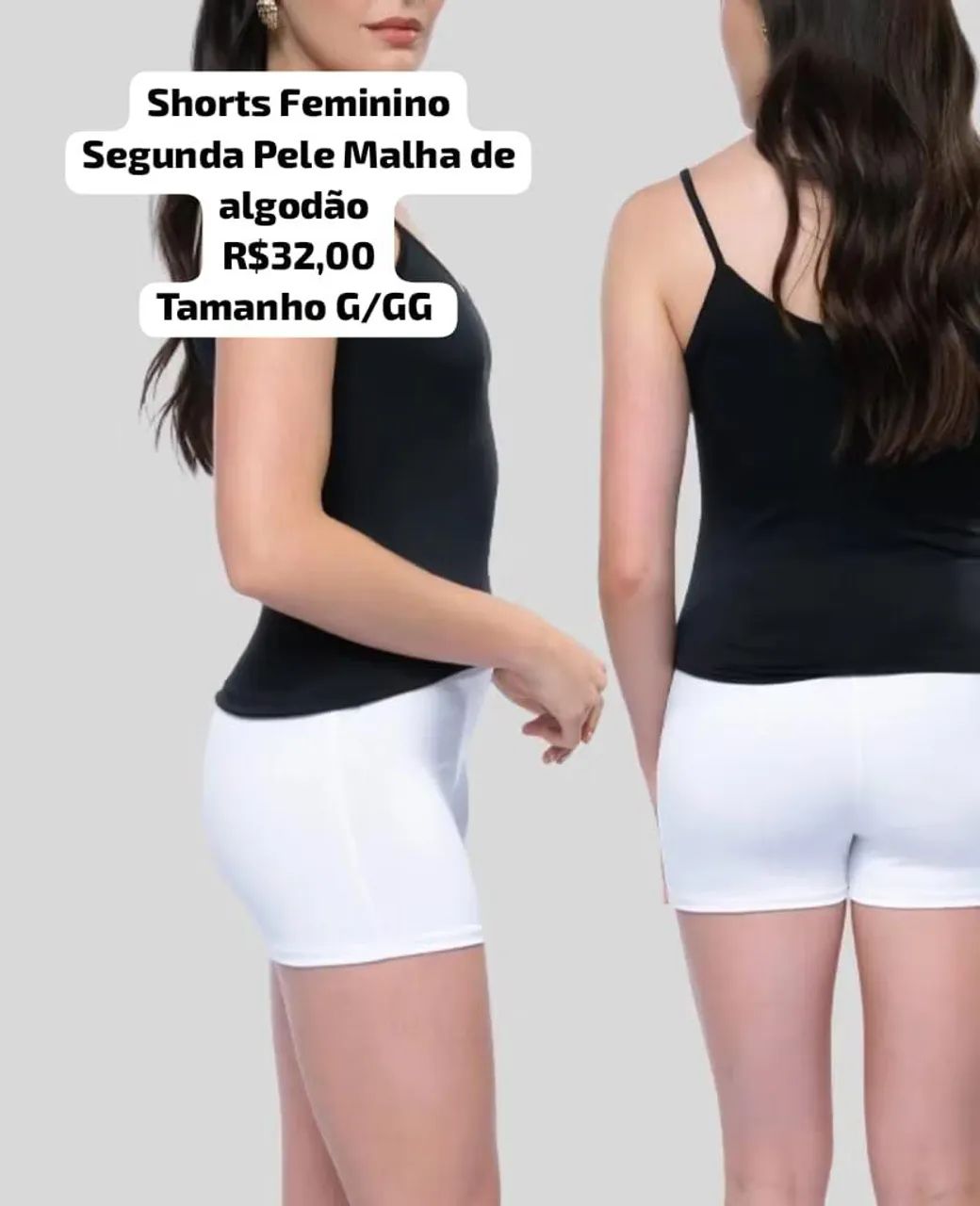 Shorts Feminino Segunda Pele Malha Liso  - Foto 2