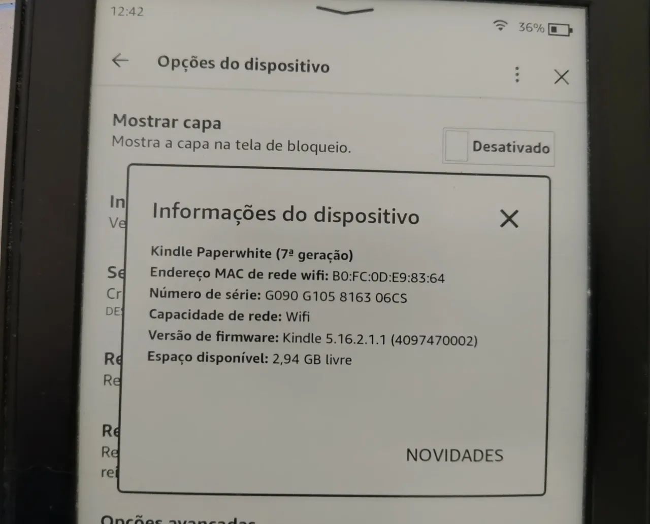 Kindle Preto Paperwhite 7ª geração  - Foto 3