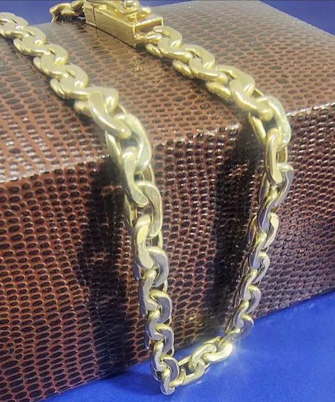 Pulseira Direito Esquerdo Ouro 18 Kilates Peso 8 Gramas 22 Cm 5 mm Oco - Foto 3
