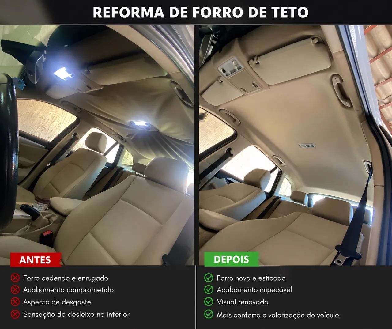 Reparo de forro de teto de carro  - Foto 3